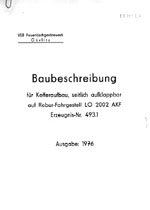 Baubeschreibung fr Kofferaufbau